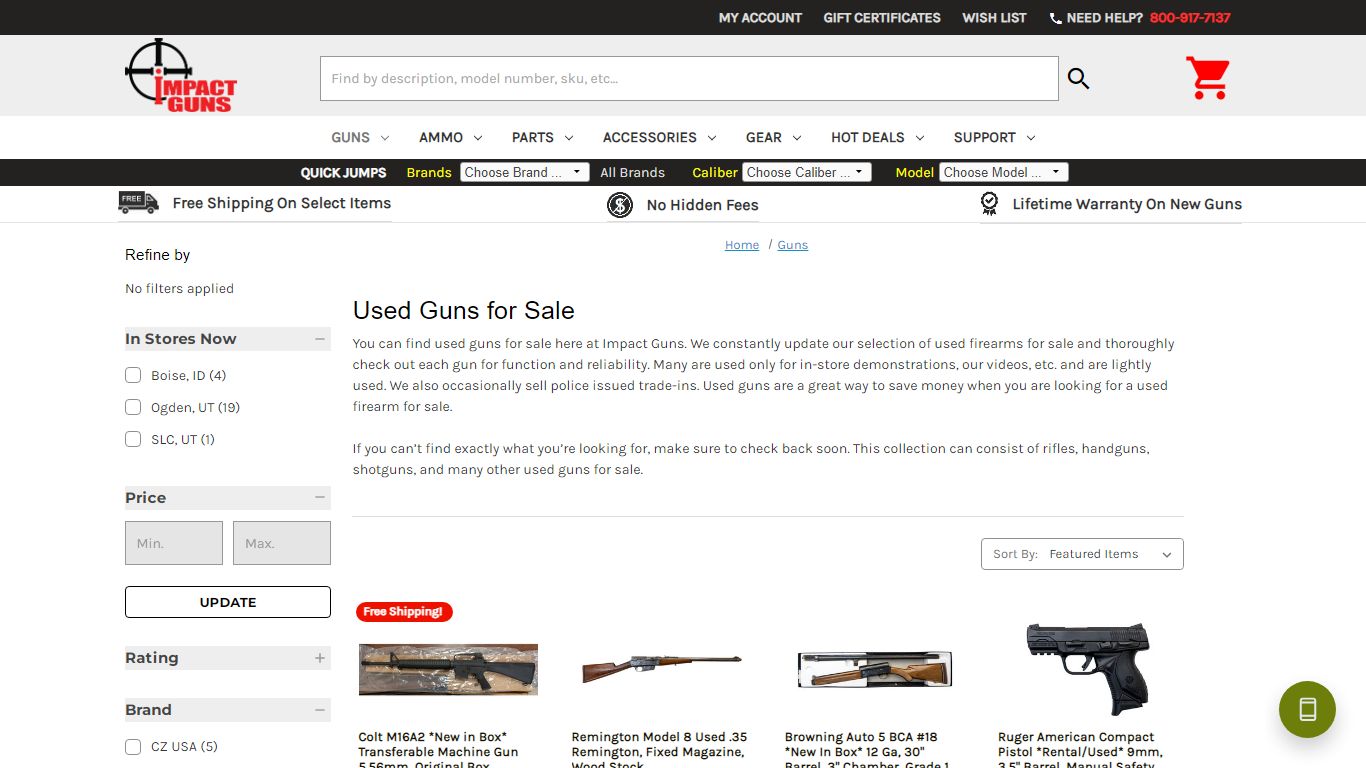 Used Guns and Firearms for Sale | Impact Guns