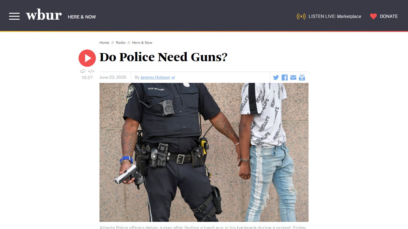 Do Police Need Guns? | Here & Now - WBUR